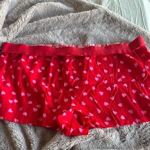 NWT XXL VS PINK Red Heart Print Women's Sleep Shorts